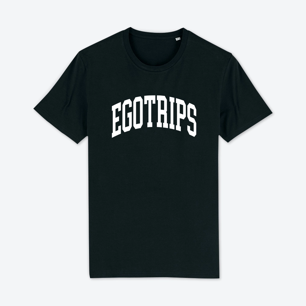 egotrips-store-egotrips-college-t-shirt-black-front Egotrips Schriftzug T-Shirt Black – Bild 1