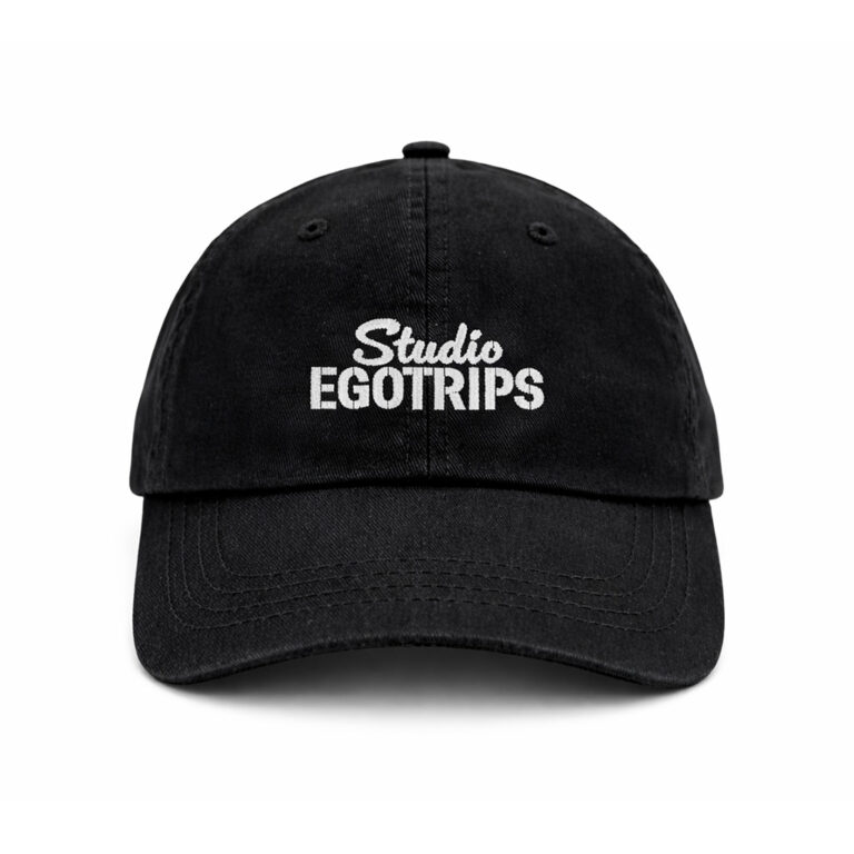 Black Egotrips Dad Cap Studio Egotrips with front embroidered.