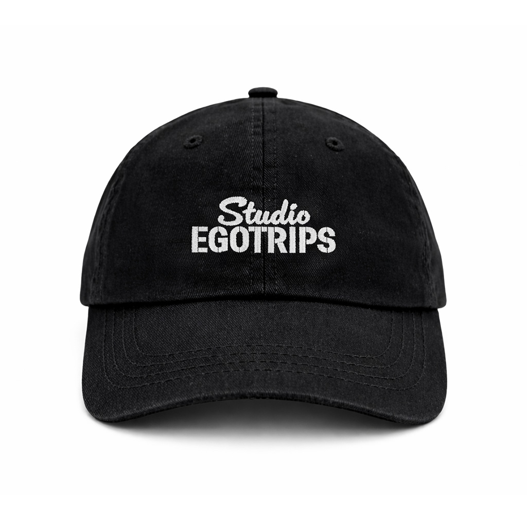 Black Egotrips Dad Cap Studio Egotrips with front embroidered.