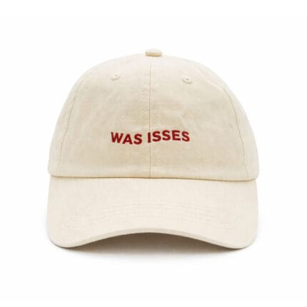 Cream Egotrips Dad Cap Was Isses with front embroidery.